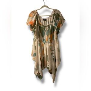 Unique Spectrum Sheer Asymmetric Blouse Size 2X